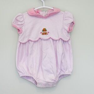 PETIT BEBE Pink Gingerbread bubble romper